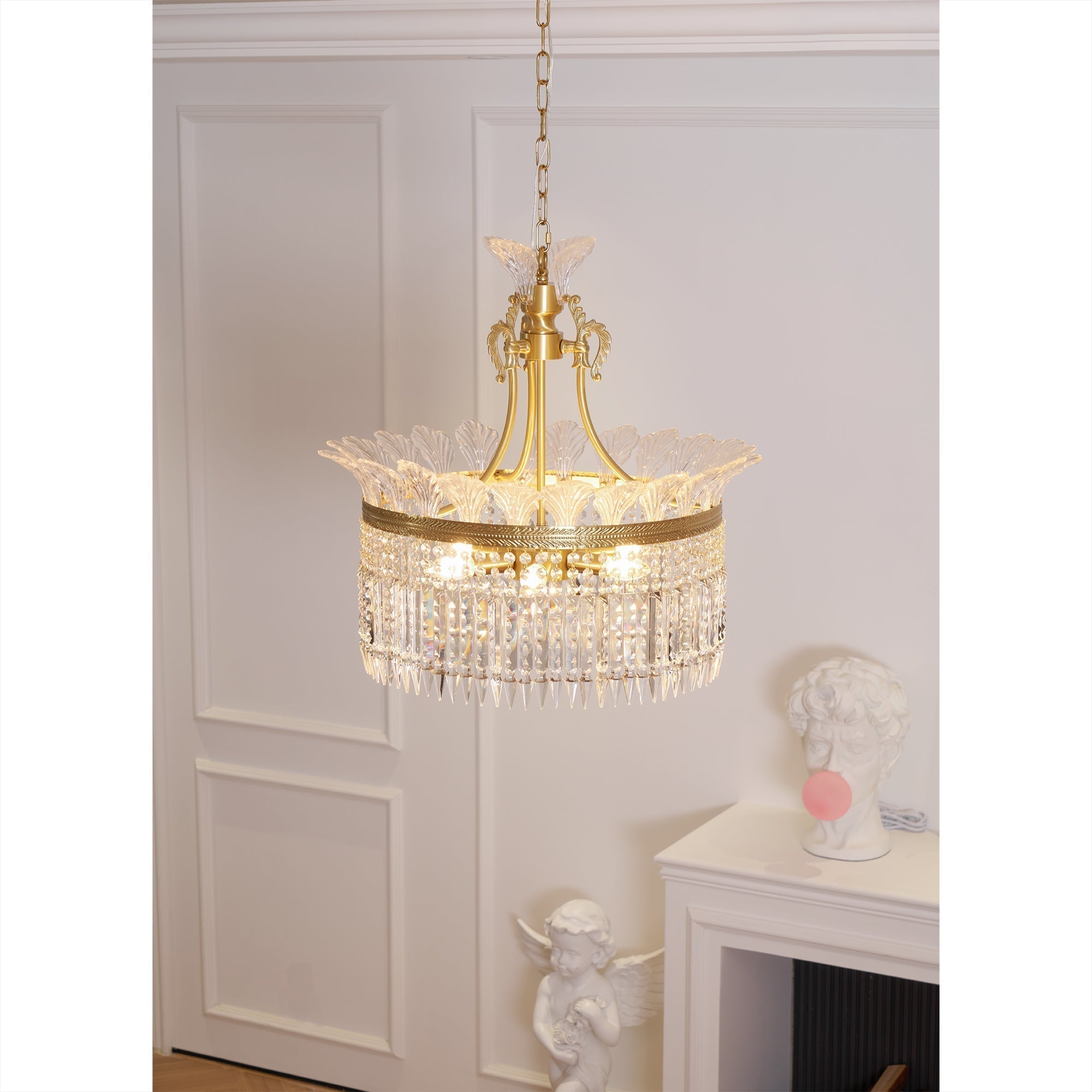 Crinoline Postmoderne Luxus Messing Kristall Kronleuchter-Letslighting