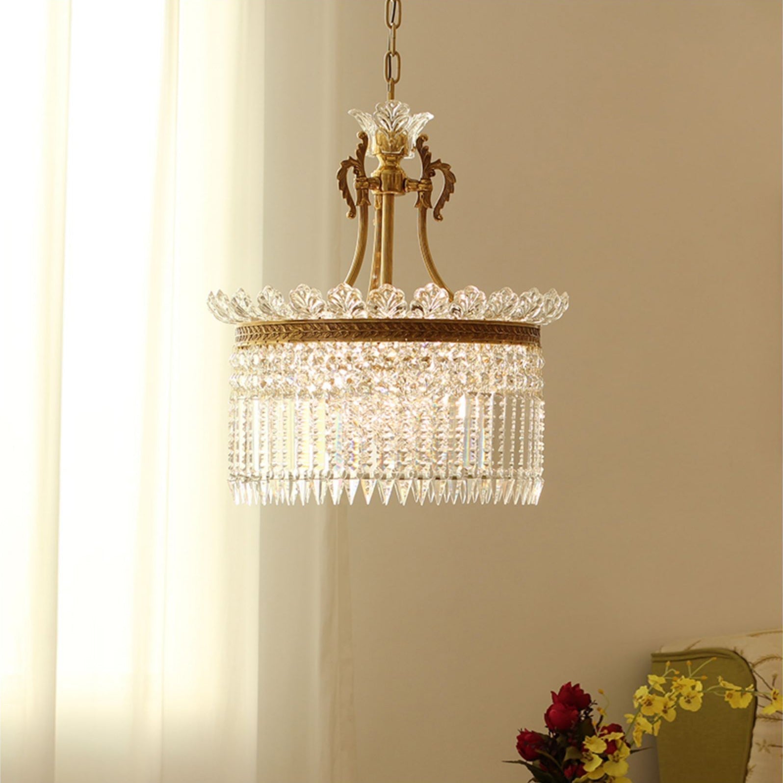 Crinoline Postmoderne Luxus Messing Kristall Kronleuchter-Letslighting