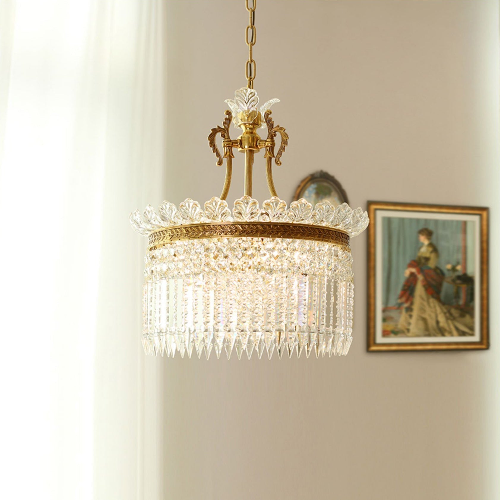 Crinoline Postmoderne Luxus Messing Kristall Kronleuchter-Letslighting
