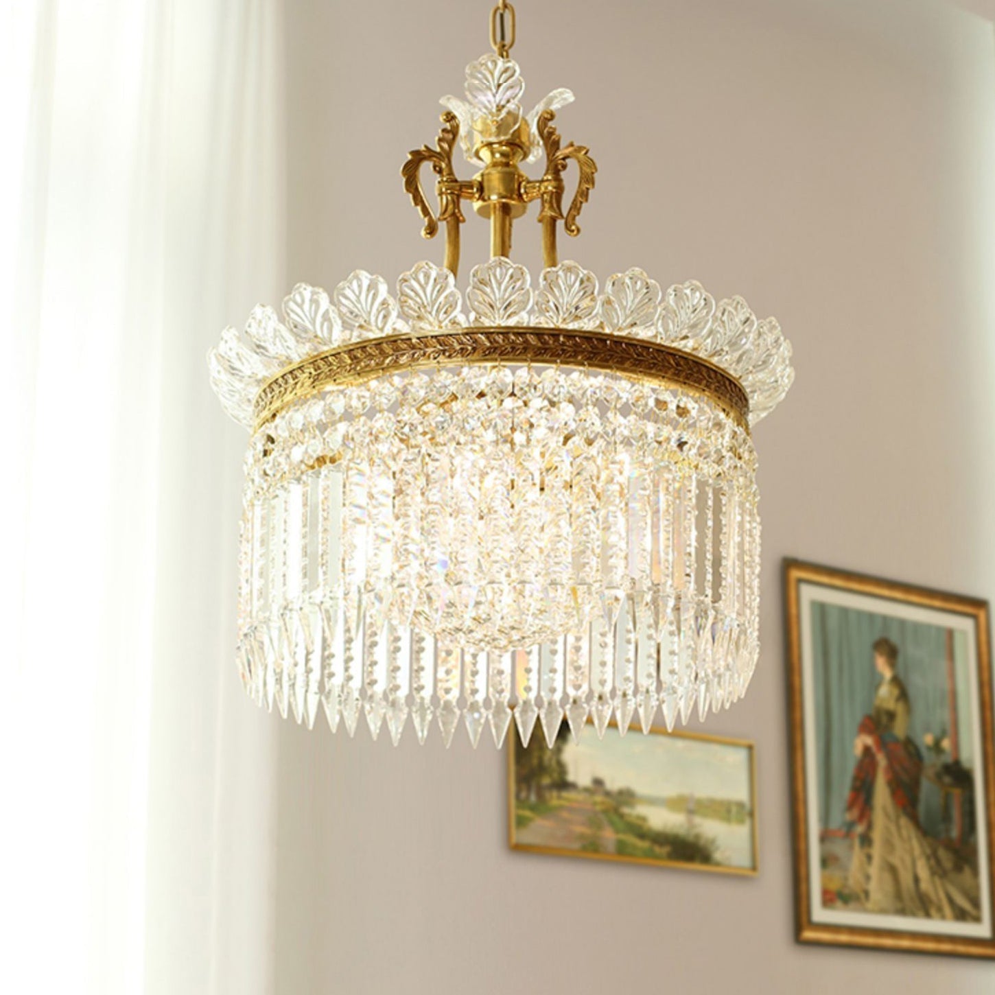 Crinoline Postmoderne Luxus Messing Kristall Kronleuchter-Letslighting