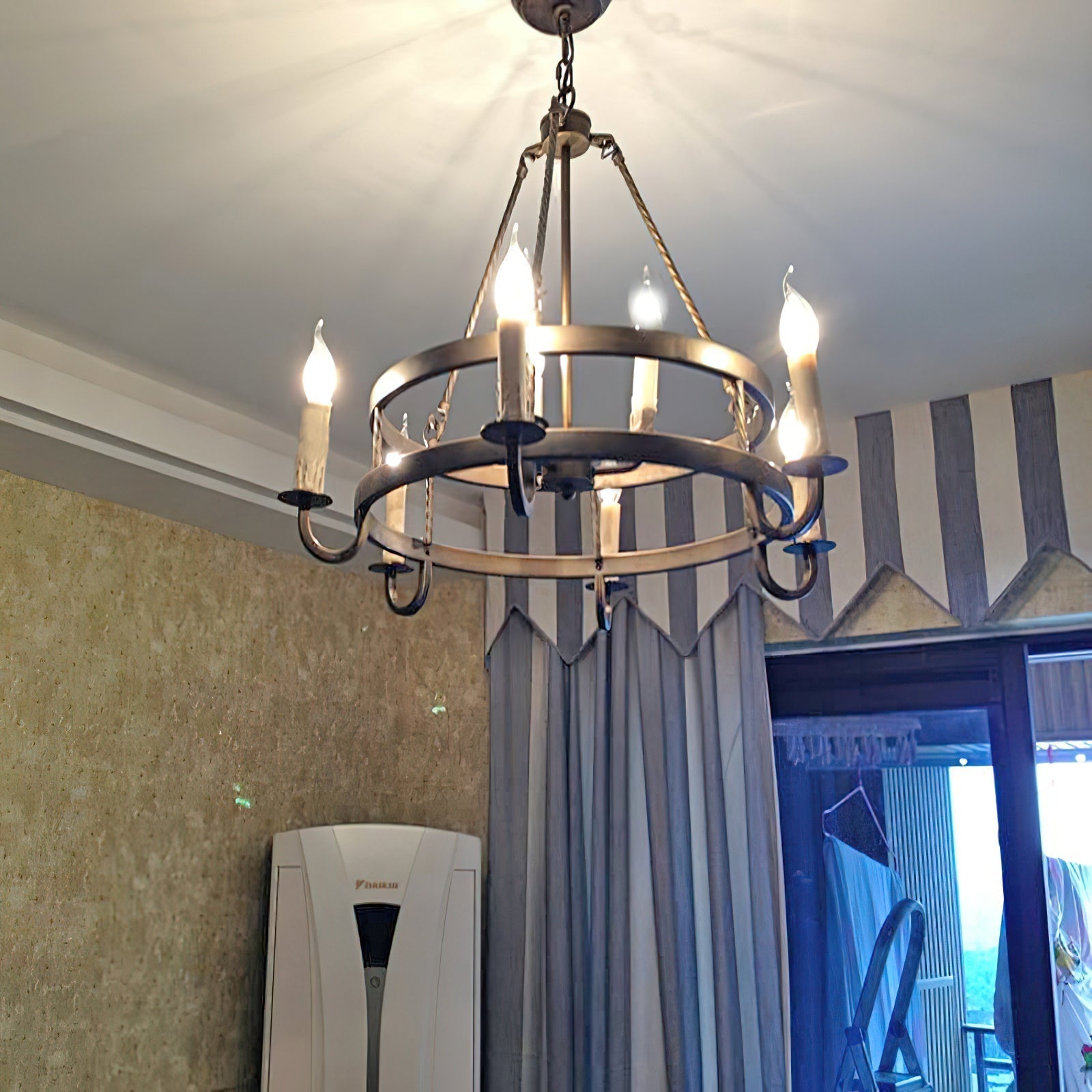 Woven Klassischer Wagenrad-Kronleuchter aus Kunststoff-Letslighting