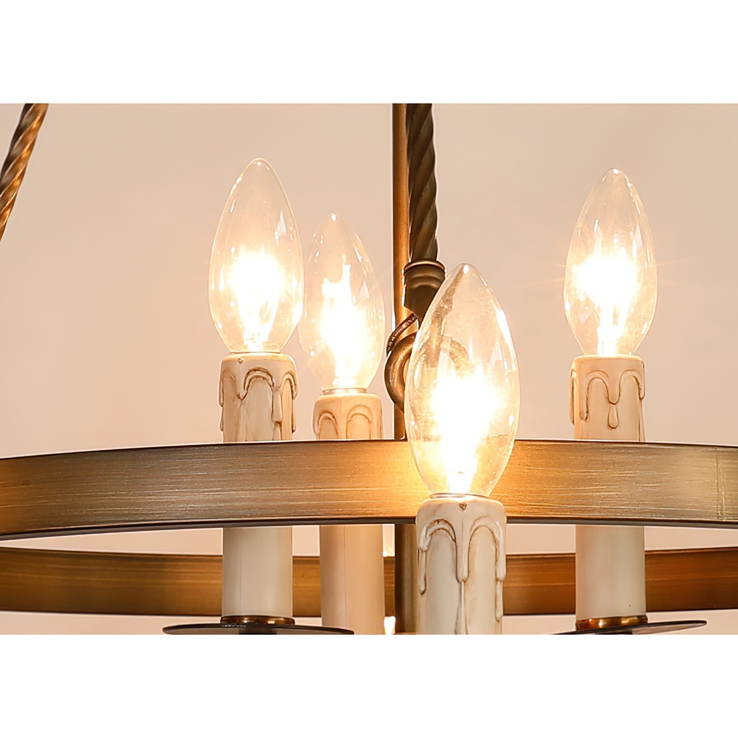 Woven Klassischer Wagenrad-Kronleuchter aus Kunststoff-Letslighting
