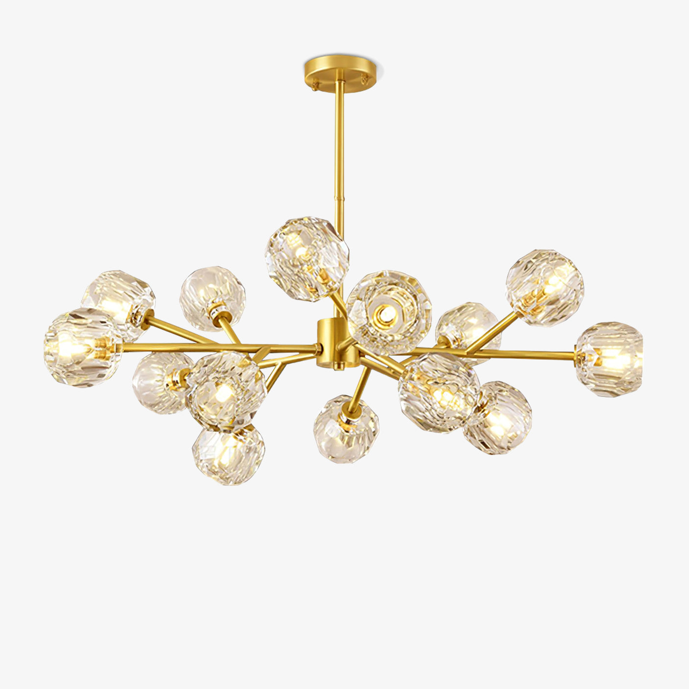 Lustra Kristallkugel Pendelleuchte Messing Cluster-Letslighting