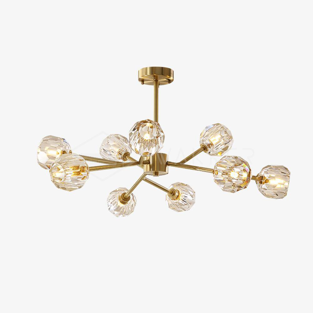 Lustra Kristallkugel Pendelleuchte Messing Cluster-Letslighting