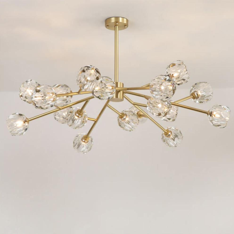 Lustra Kristallkugel Pendelleuchte Messing Cluster-Letslighting