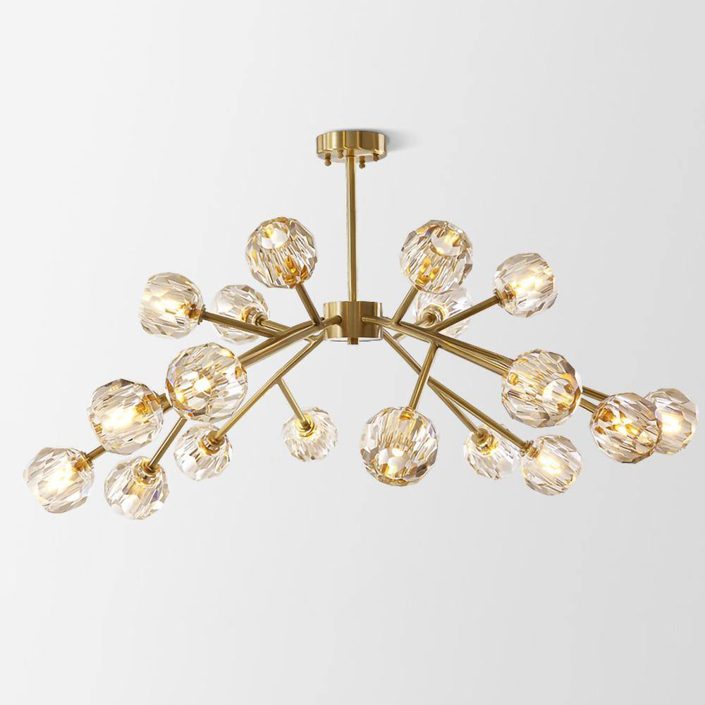 Lustra Kristallkugel Pendelleuchte Messing Cluster-Letslighting