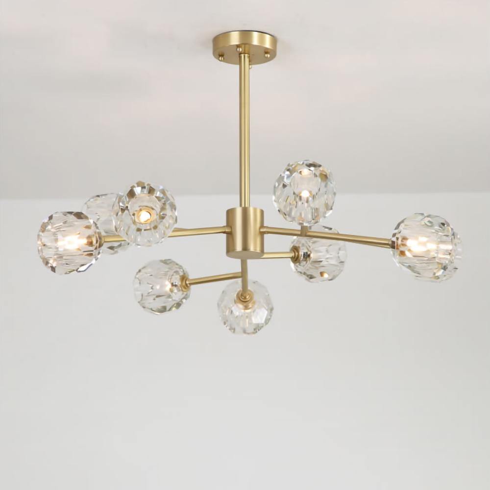Lustra Kristallkugel Pendelleuchte Messing Cluster-Letslighting