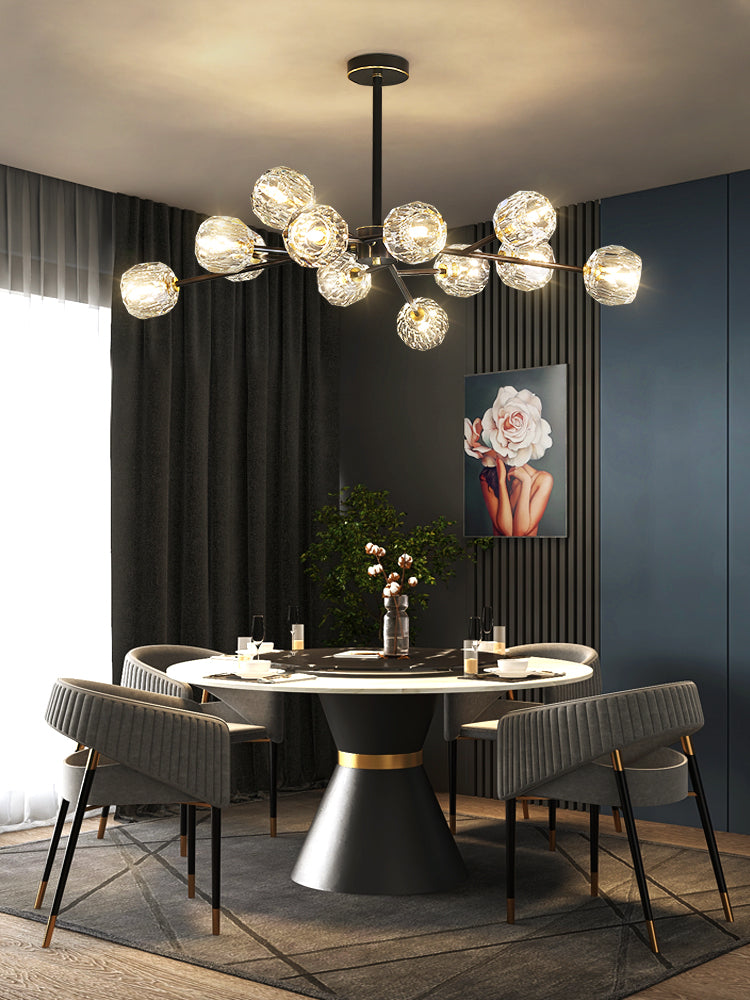 Lustra Kristallkugel Pendelleuchte Messing Cluster-Letslighting