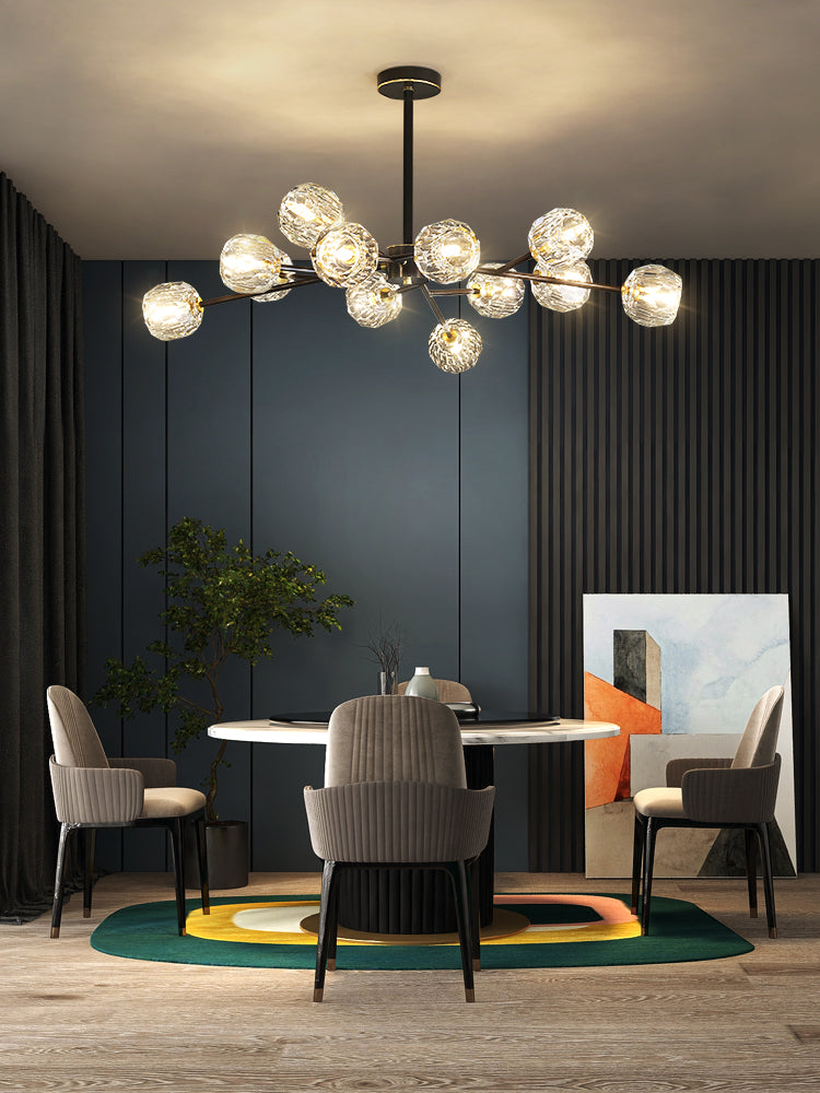 Lustra Kristallkugel Pendelleuchte Messing Cluster-Letslighting