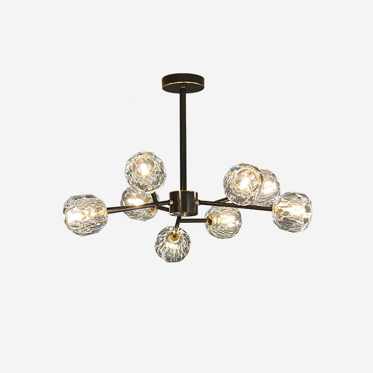 Lustra Kristallkugel Pendelleuchte Messing Cluster-Letslighting