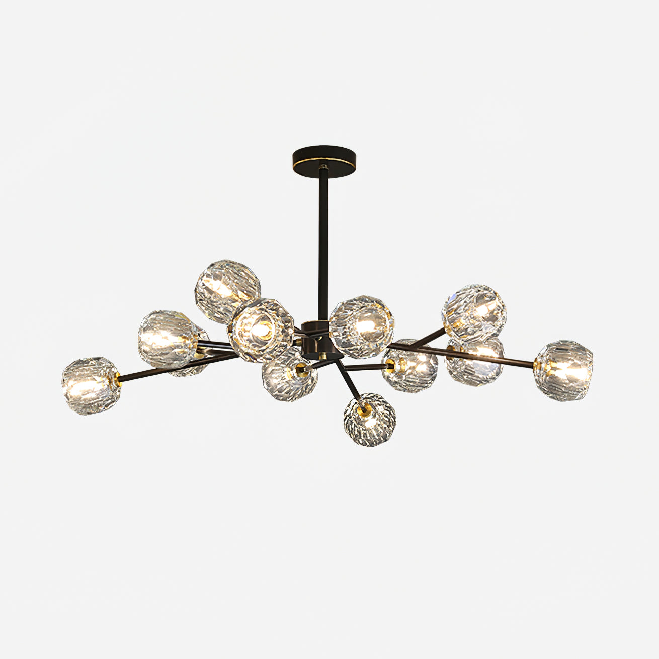 Lustra Kristallkugel Pendelleuchte Messing Cluster-Letslighting