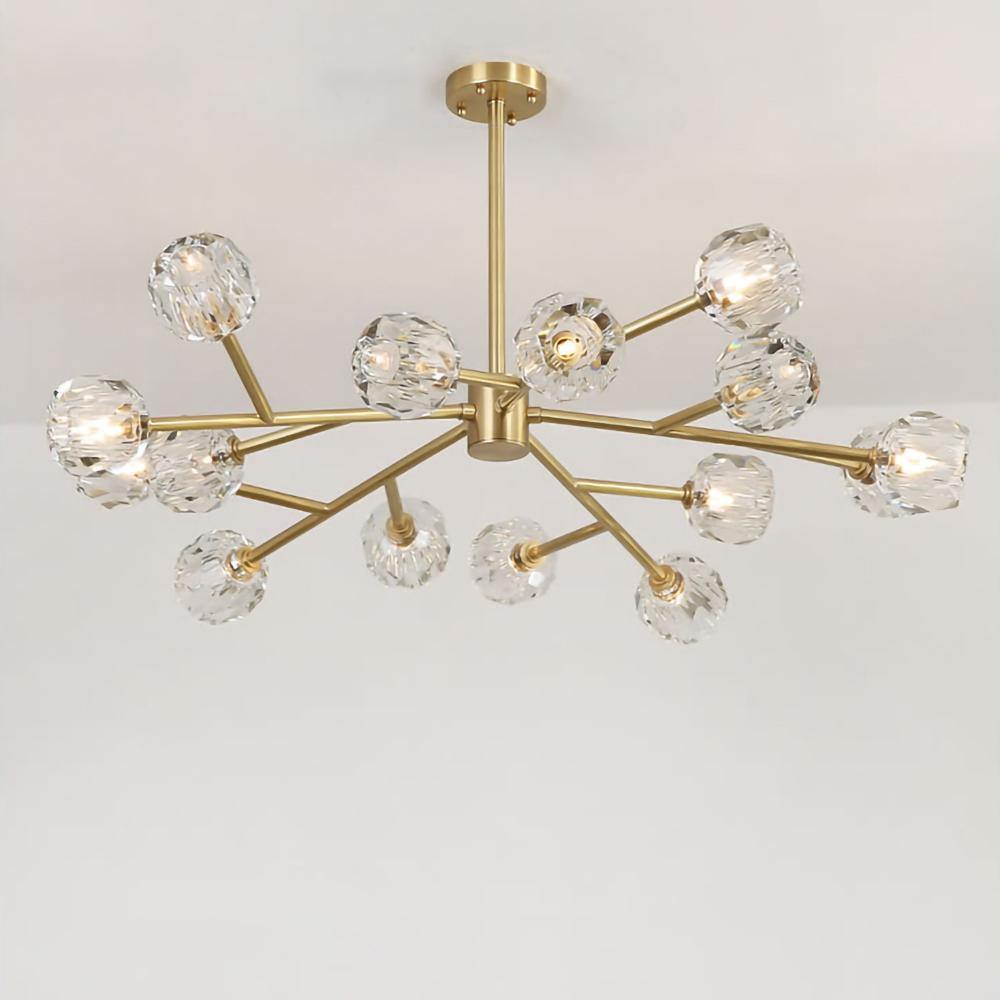 Lustra Kristallkugel Pendelleuchte Messing Cluster-Letslighting