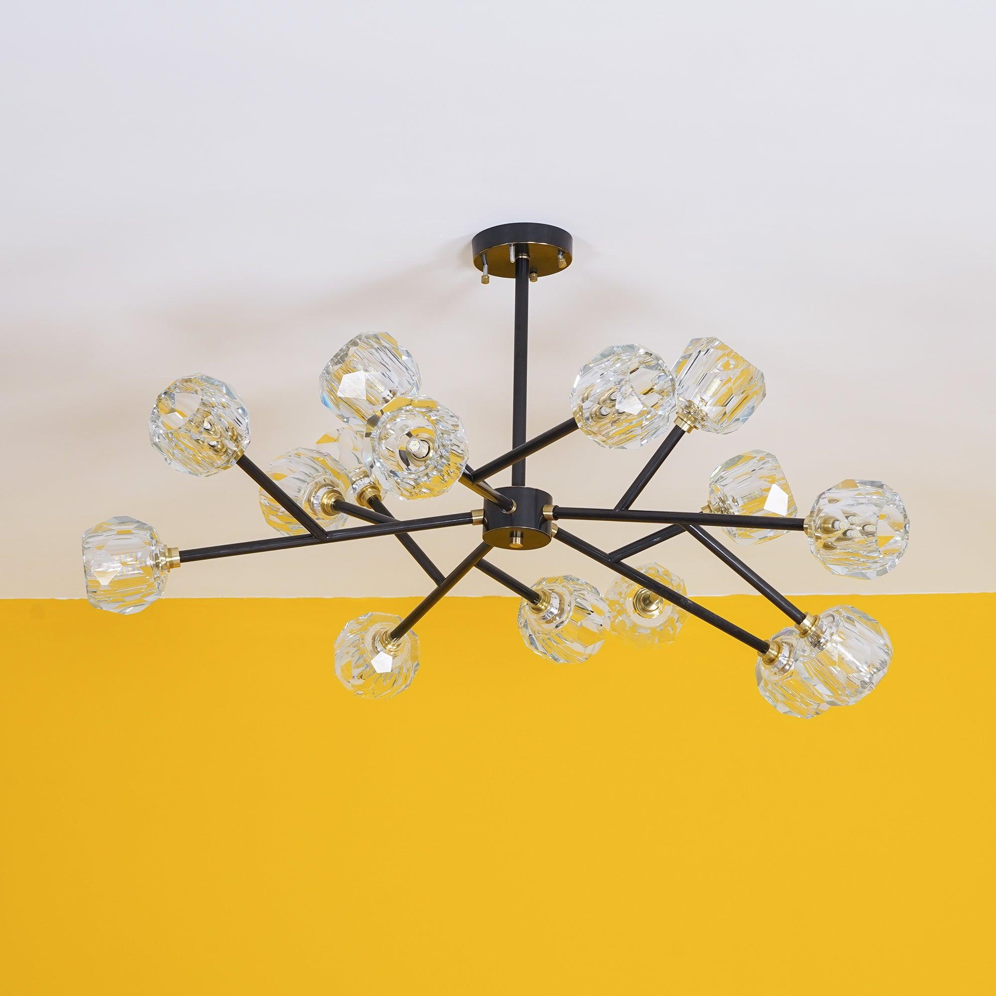 Lustra Kristallkugel Pendelleuchte Messing Cluster-Letslighting