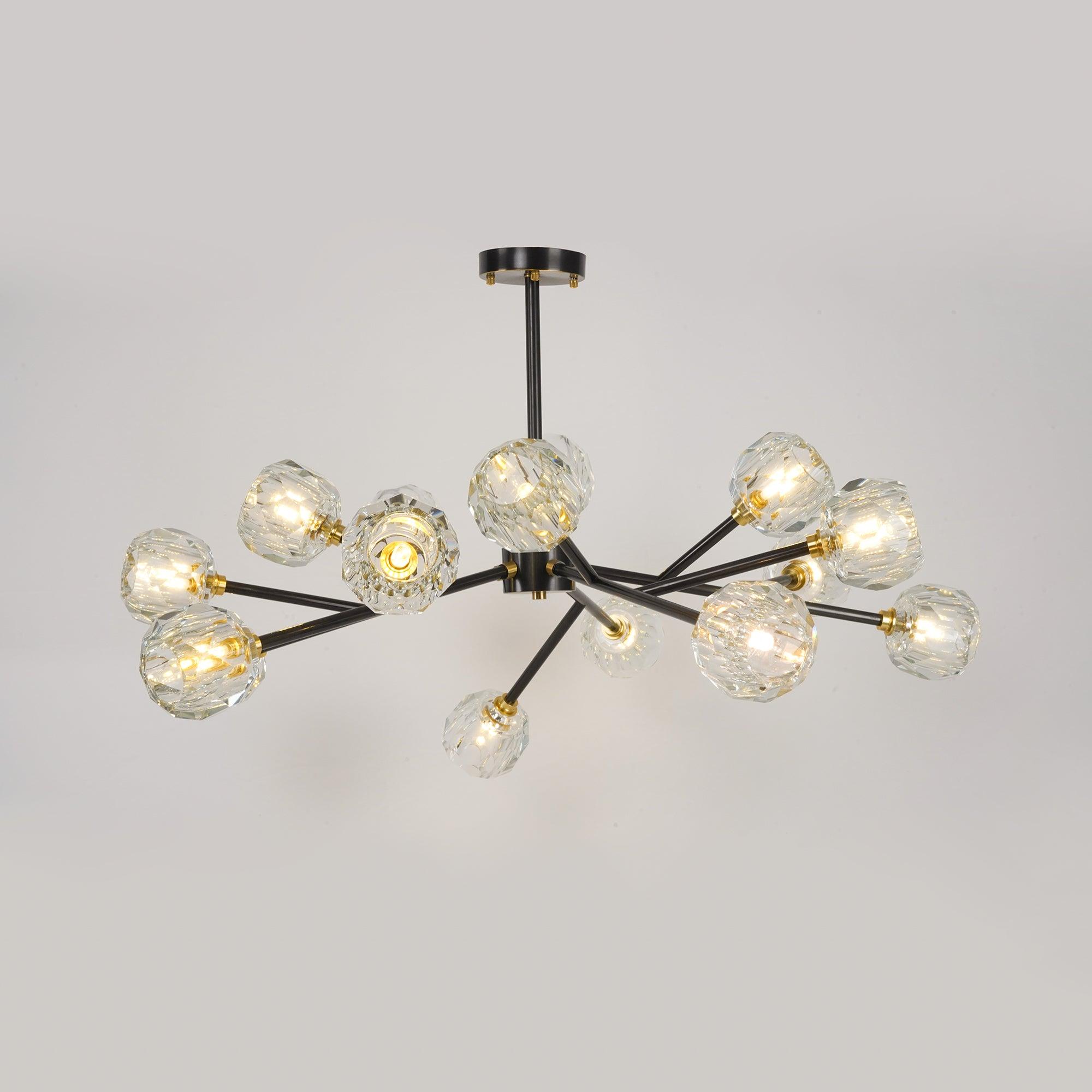 Lustra Kristallkugel Pendelleuchte Messing Cluster-Letslighting
