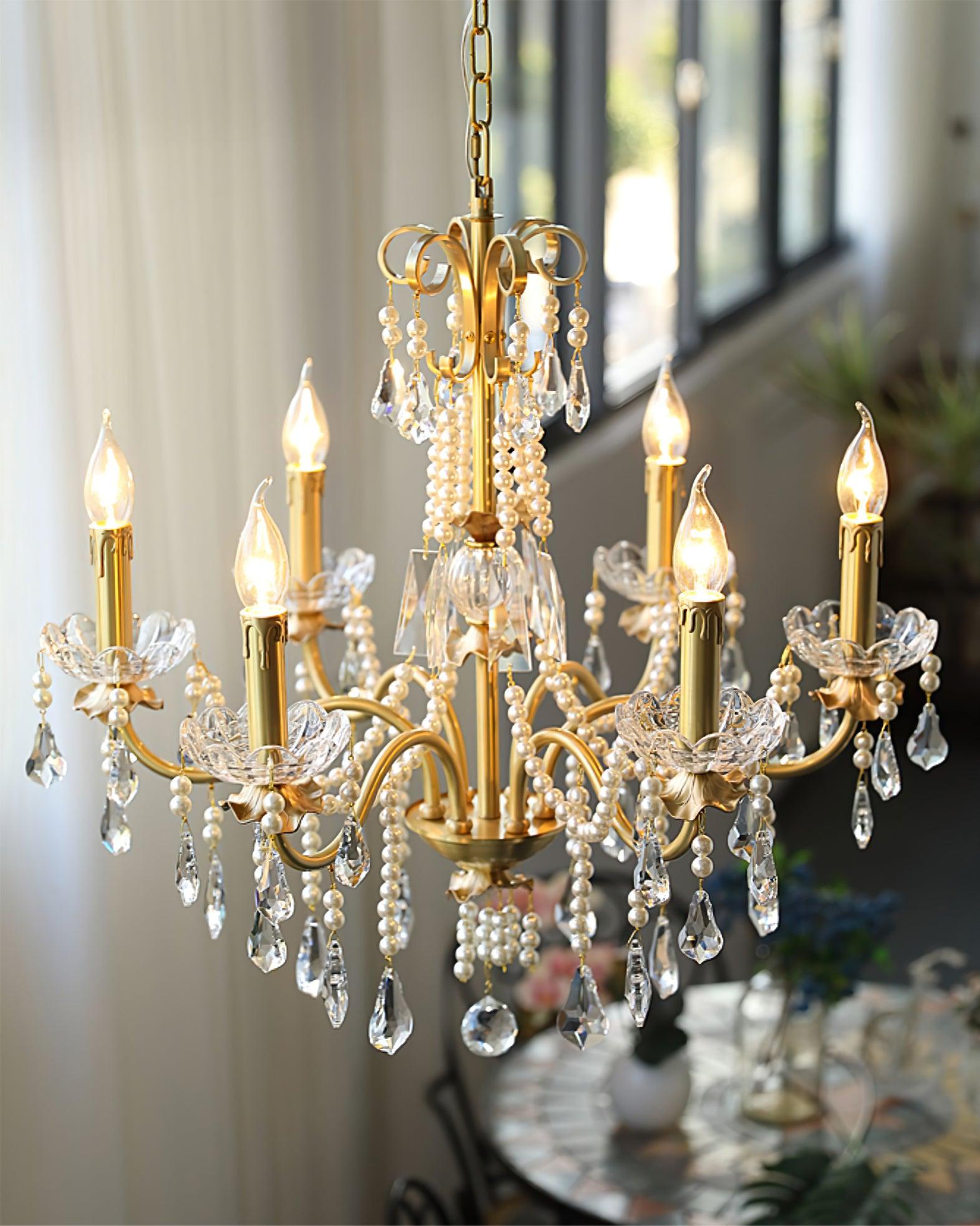 Lustra Eleganter Kronleuchter aus Kristallperlen-Letslighting