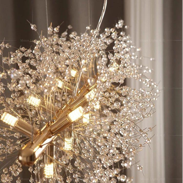 Lustra Kronleuchter Messing Lineare Kristallzweige-Letslighting