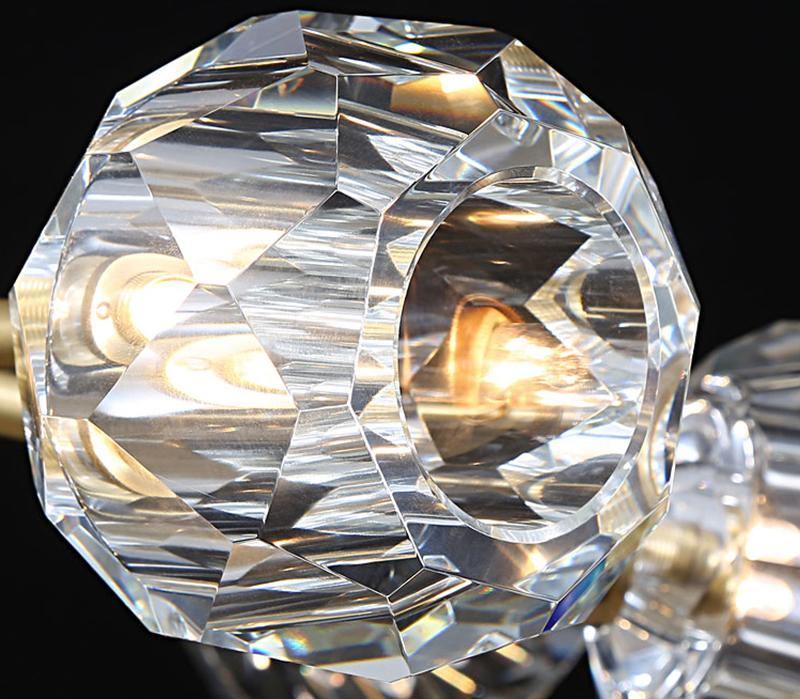 Lustra Kristallkugel Pendelleuchte Messing Cluster-Letslighting