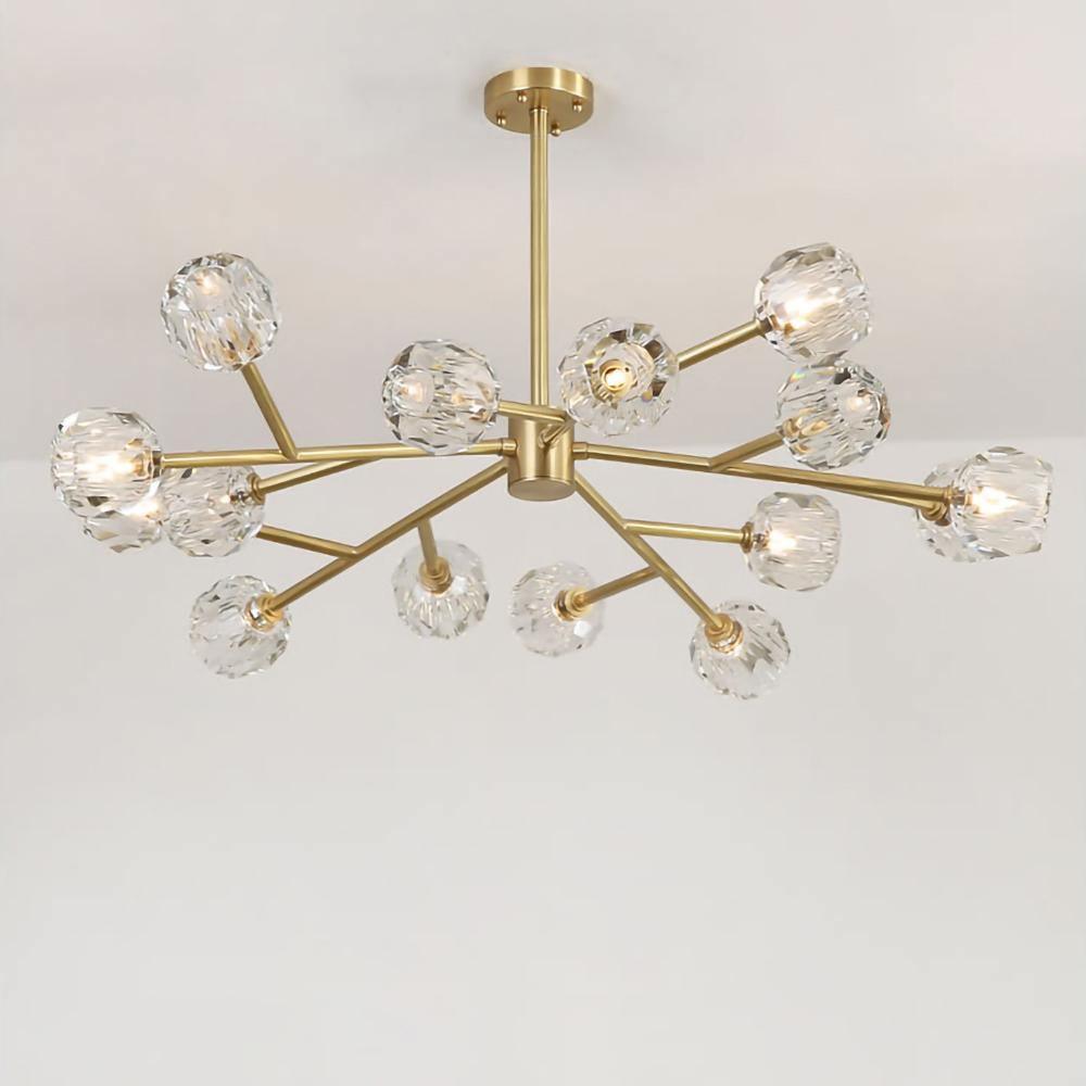Lustra Kristallkugel Pendelleuchte Messing Cluster-Letslighting
