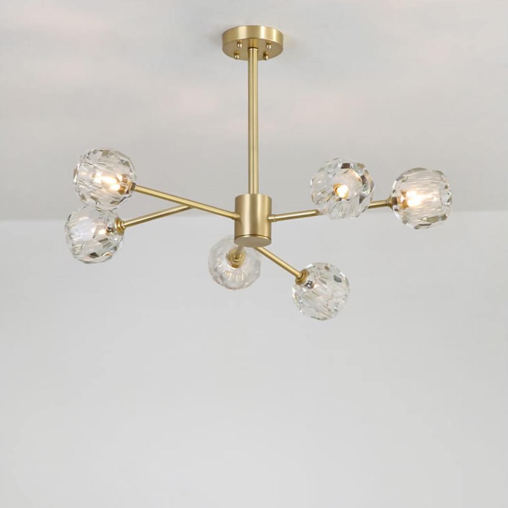 Lustra Kristallkugel Pendelleuchte Messing Cluster-Letslighting