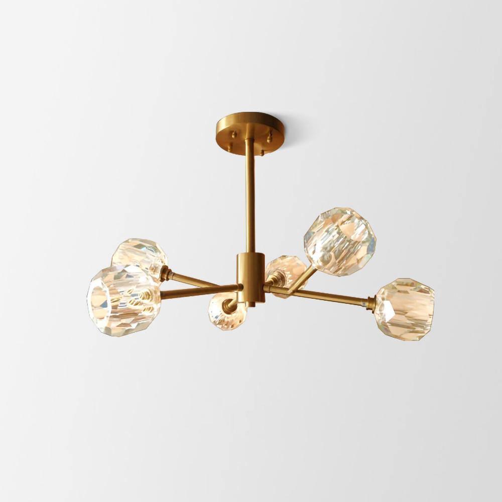 Lustra Kristallkugel Pendelleuchte Messing Cluster-Letslighting