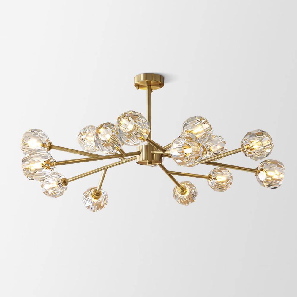 Lustra Kristallkugel Pendelleuchte Messing Cluster-Letslighting