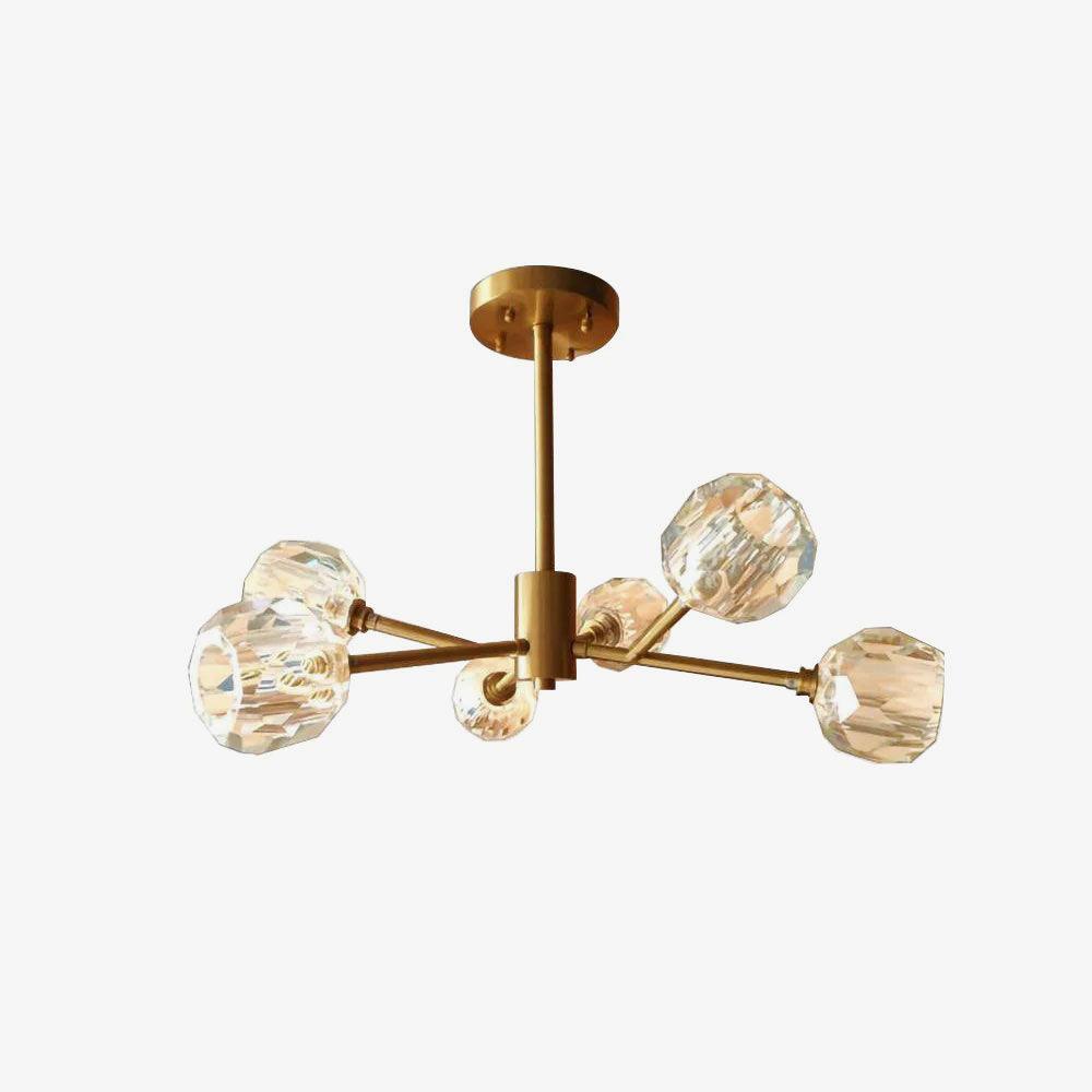 Lustra Kristallkugel Pendelleuchte Messing Cluster-Letslighting
