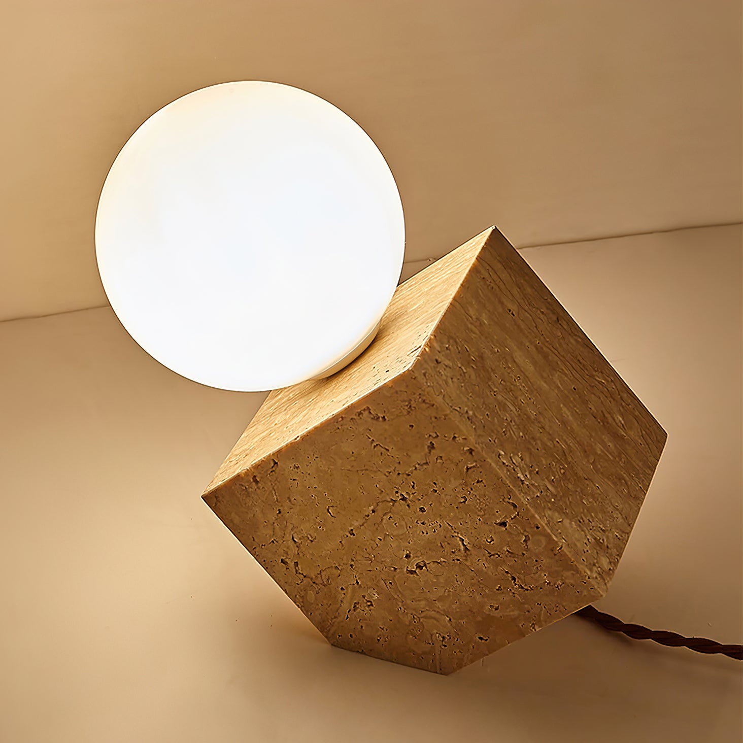 Cube Stone Table Lamp - Letslighting