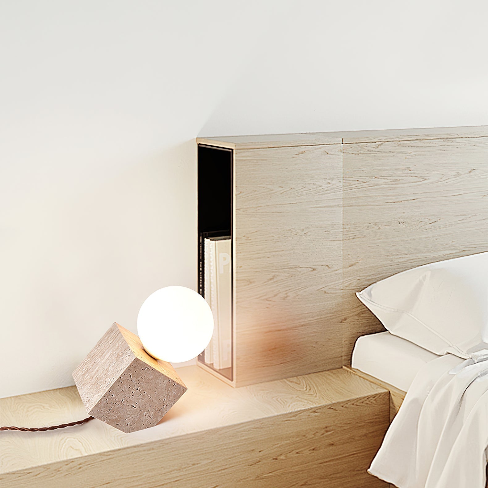 Cube Stone Table Lamp - Letslighting