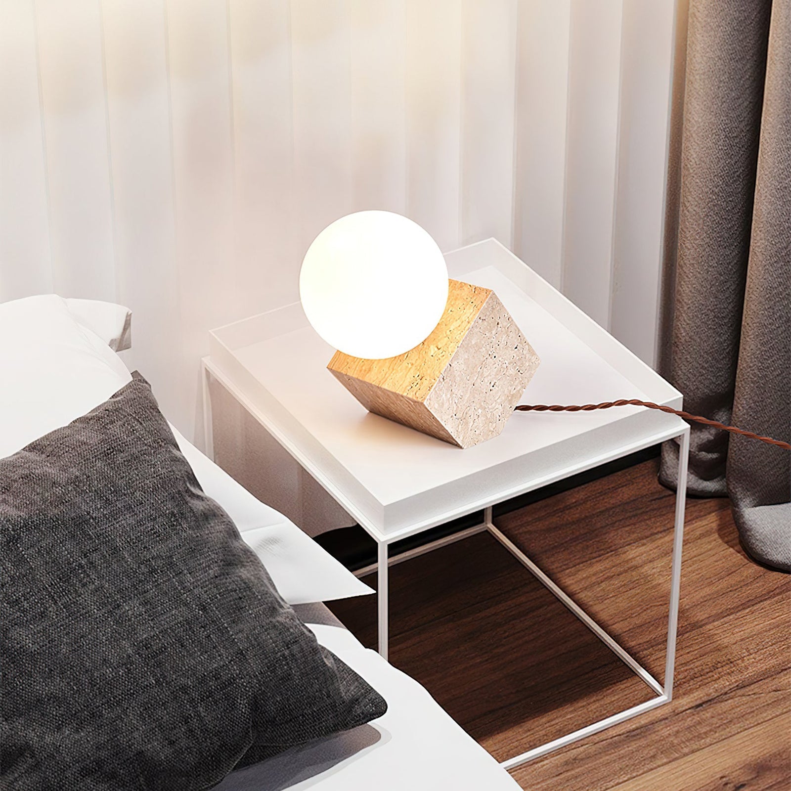 Cube Stone Table Lamp - Letslighting