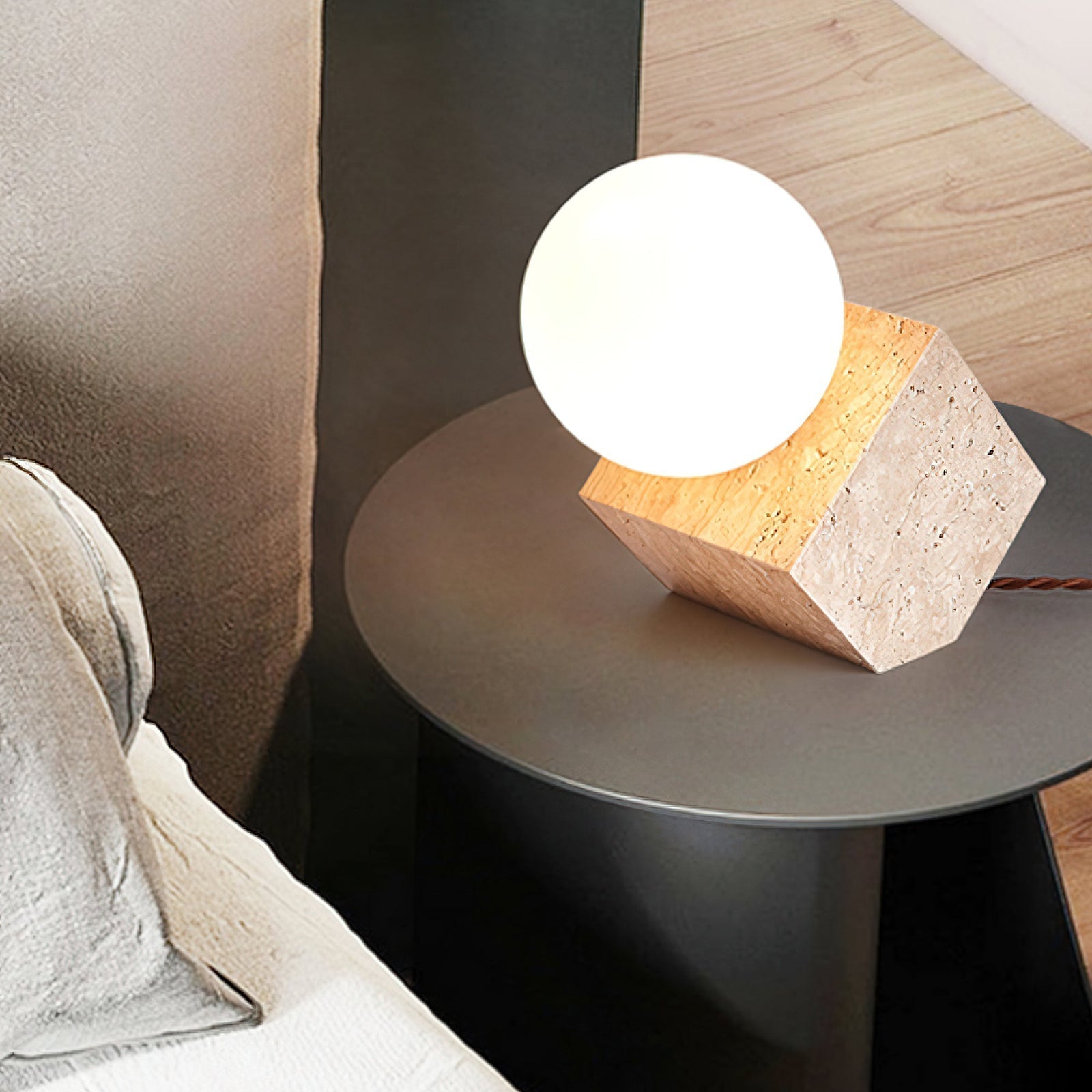 Cube Stone Table Lamp - Letslighting