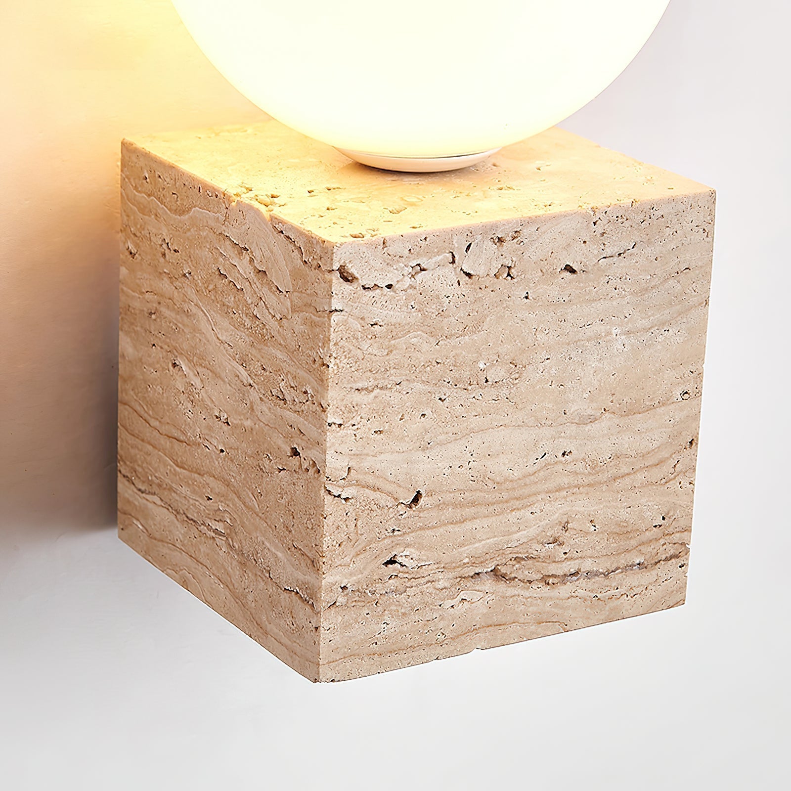 Eurlaean Würfelfuß Travertin Wandleuchte-Letslighting