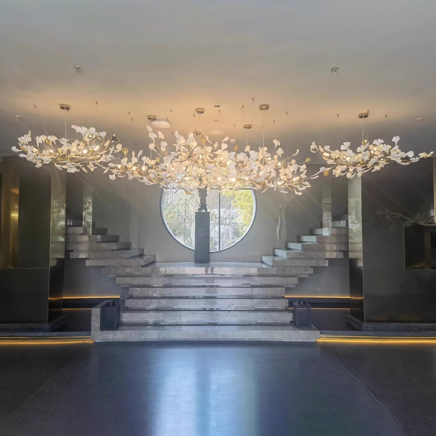 Olivia Keramik Gingko Blatt Kronleuchter-Letslighting