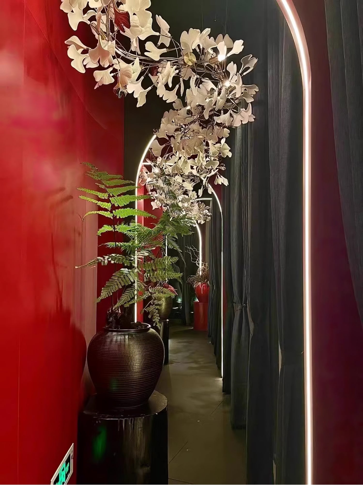 Olivia Keramik Gingko Blatt Kronleuchter-Letslighting