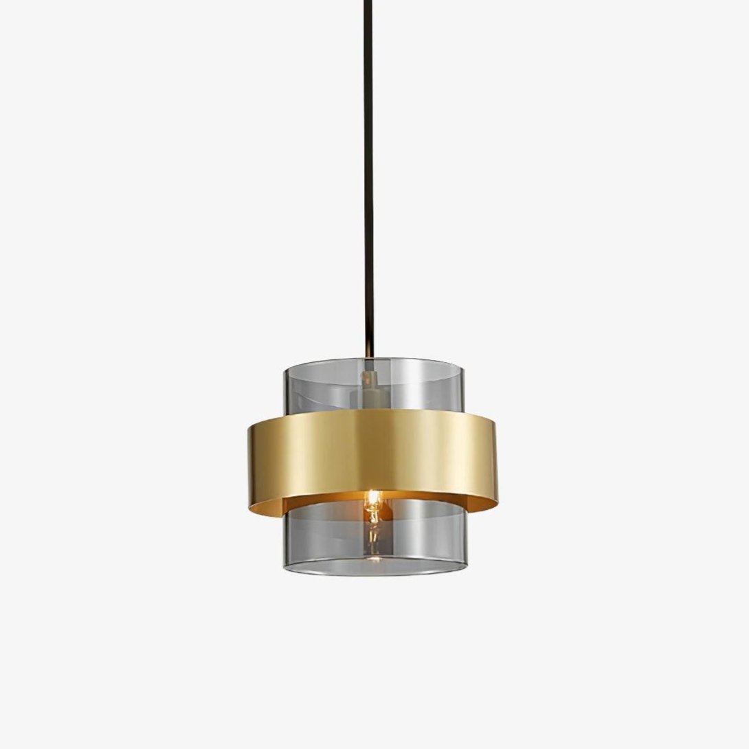Solara Pendelleuchte Messing Zylinder Glas Modern-Letslighting