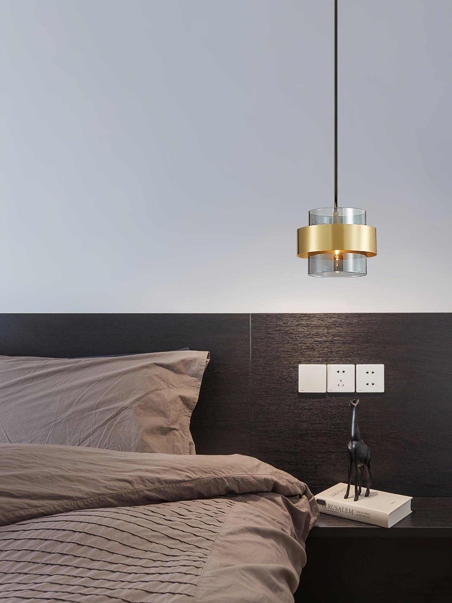 Solara Pendelleuchte Messing Zylinder Glas Modern-Letslighting