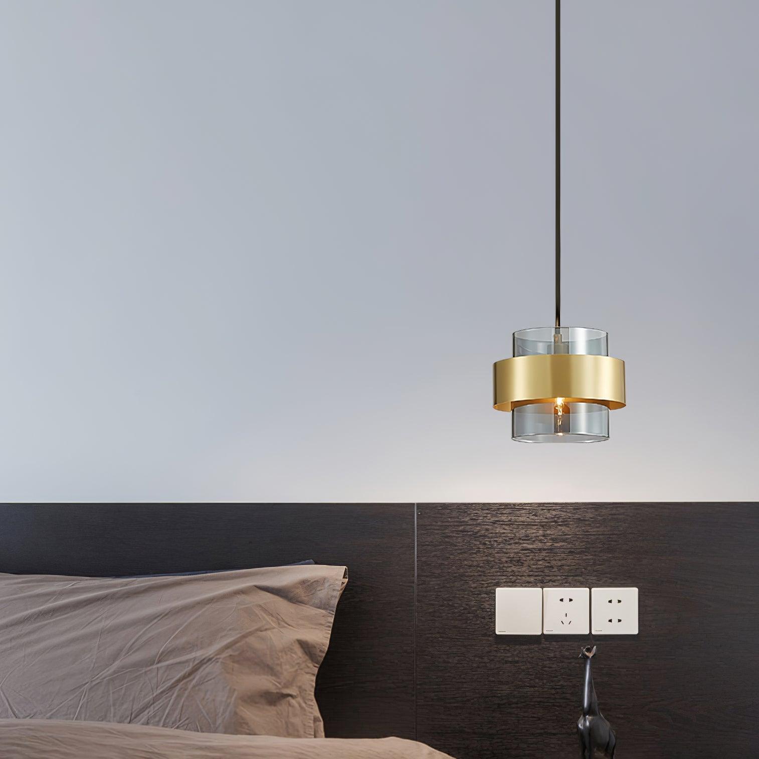 Solara Pendelleuchte Messing Zylinder Glas Modern-Letslighting