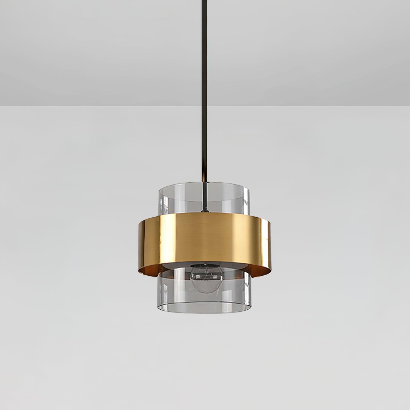 Solara Pendelleuchte Messing Zylinder Glas Modern-Letslighting
