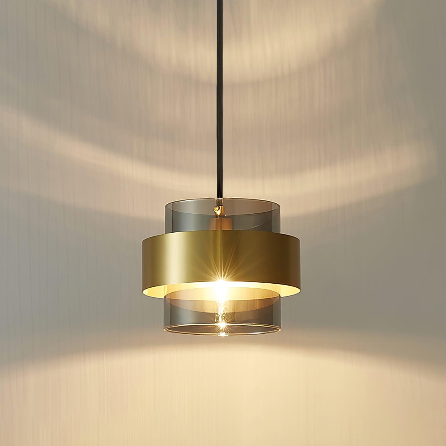 Solara Pendelleuchte Messing Zylinder Glas Modern-Letslighting