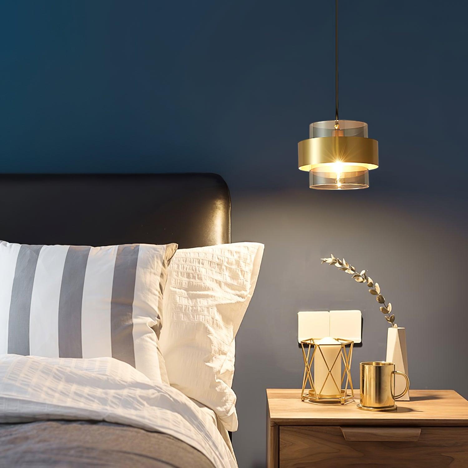 Solara Pendelleuchte Messing Zylinder Glas Modern-Letslighting
