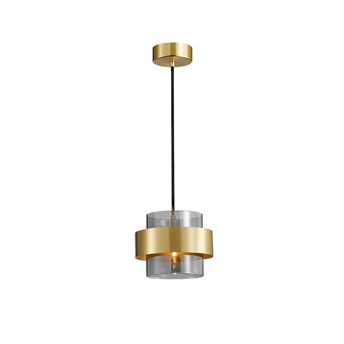 Solara Pendelleuchte Messing Zylinder Glas Modern-Letslighting
