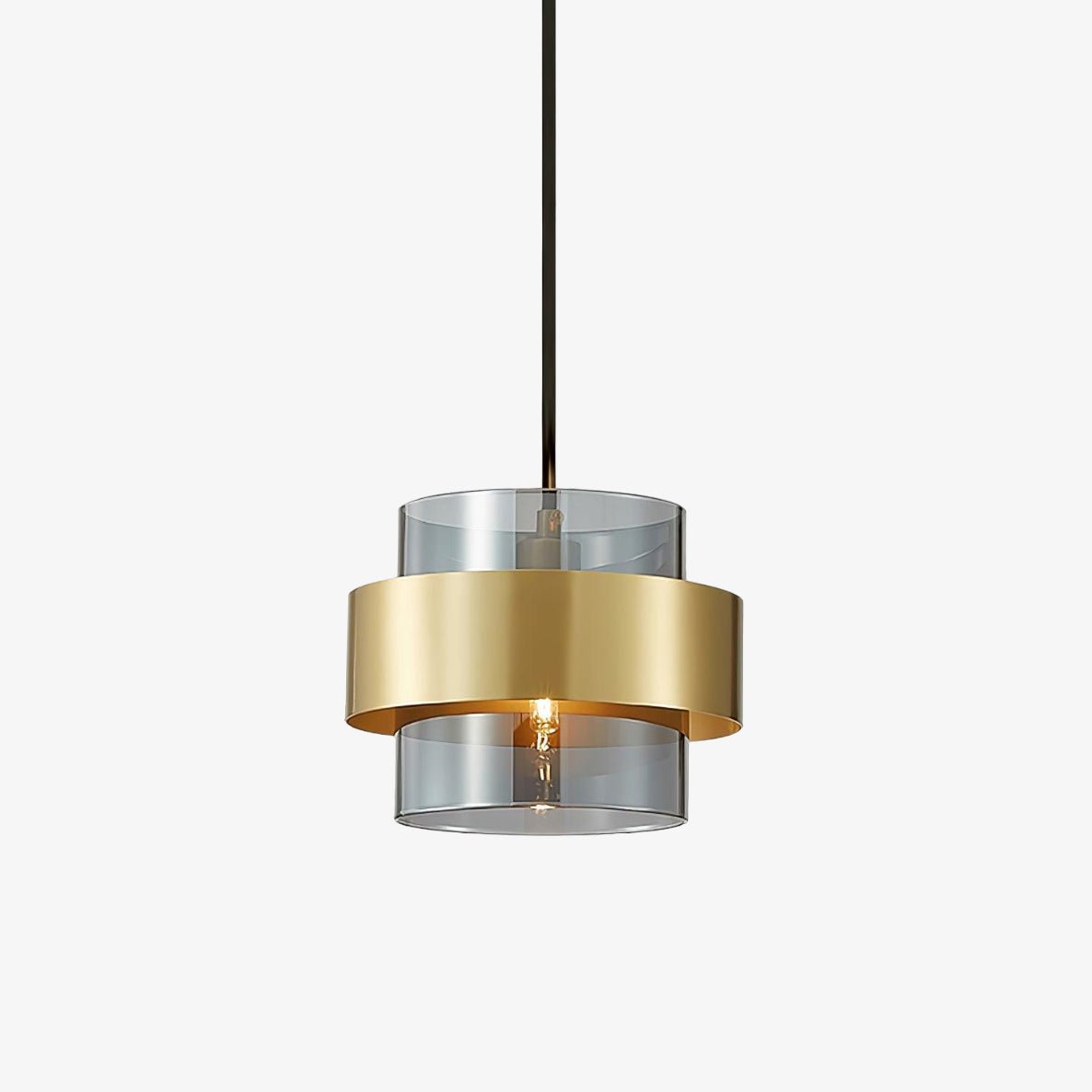 Solara Pendelleuchte Messing Zylinder Glas Modern-Letslighting