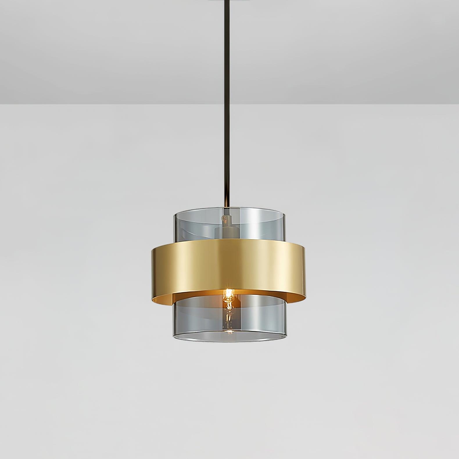 Solara Pendelleuchte Messing Zylinder Glas Modern-Letslighting