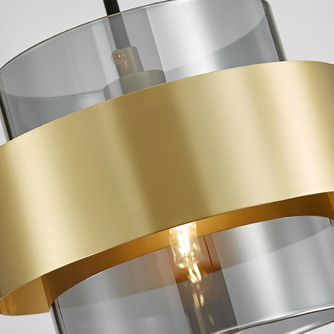 Solara Pendelleuchte Messing Zylinder Glas Modern-Letslighting