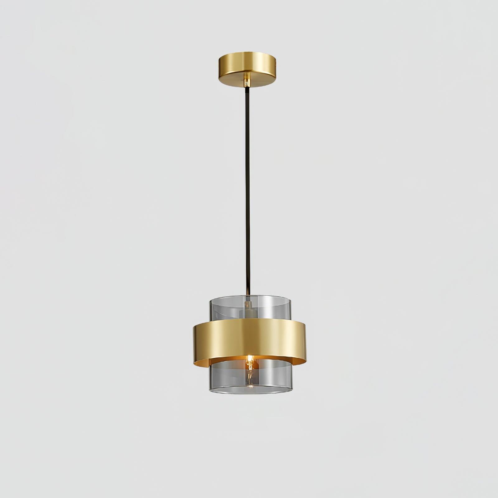 Solara Pendelleuchte Messing Zylinder Glas Modern-Letslighting