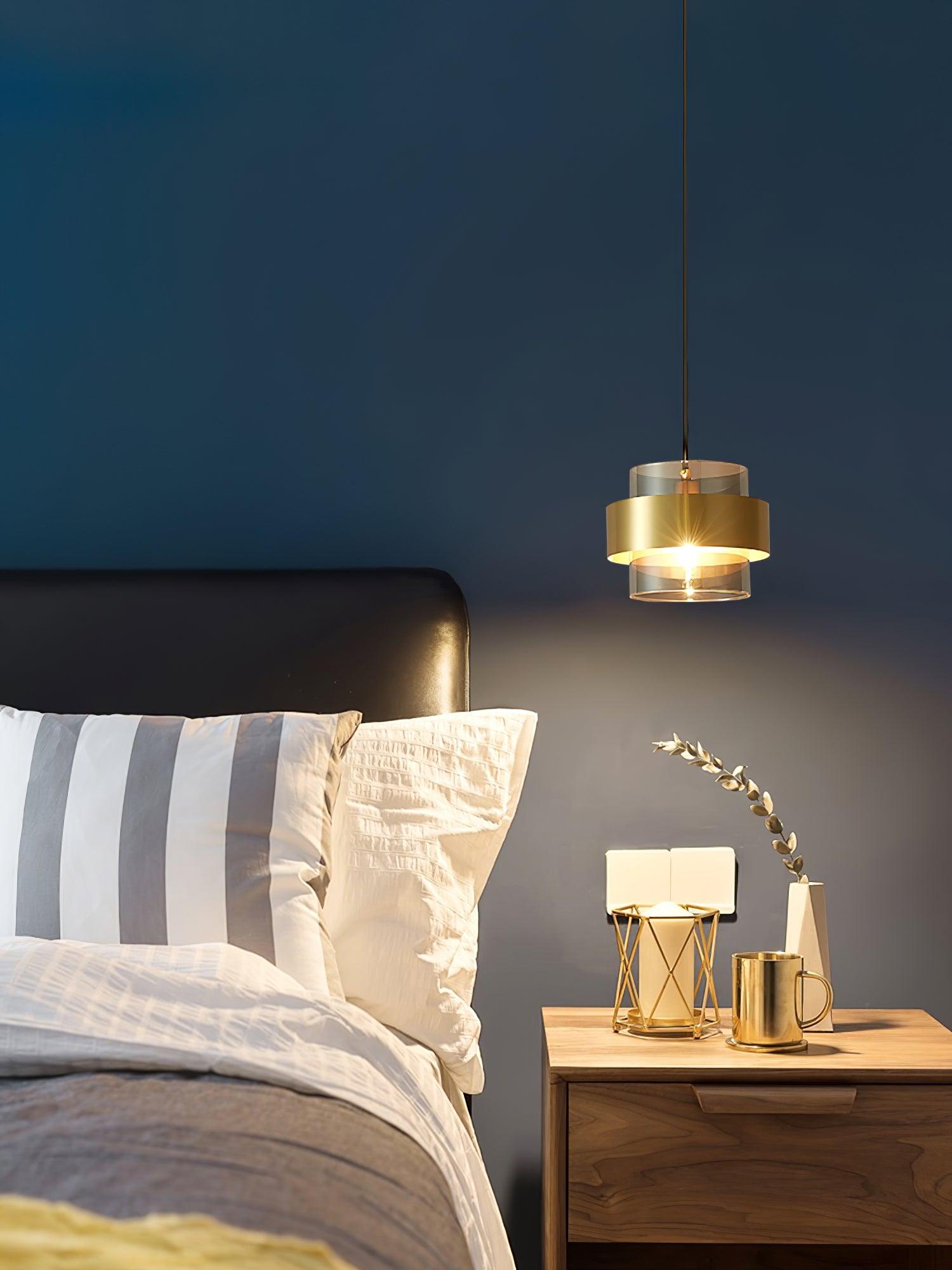 Solara Pendelleuchte Messing Zylinder Glas Modern-Letslighting
