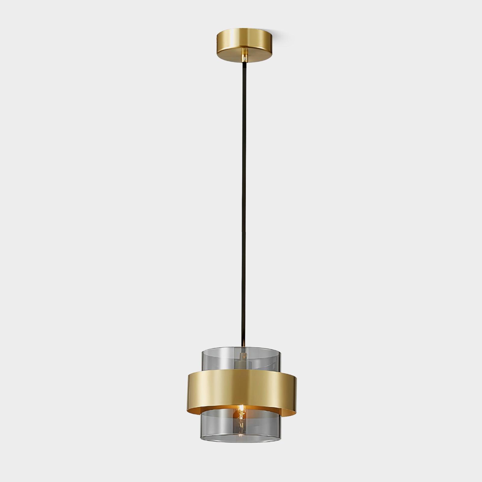 Solara Pendelleuchte Messing Zylinder Glas Modern-Letslighting