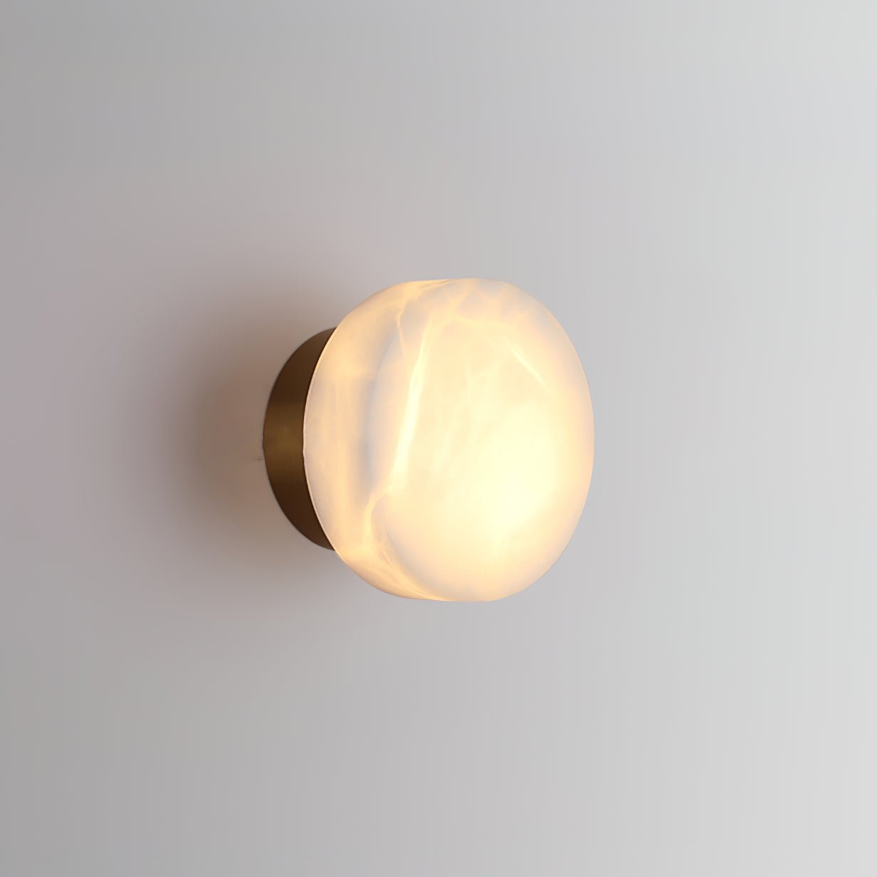 Glim Modern Minimalist Brass Metal Alabaster Wall Lamp - Letslighting