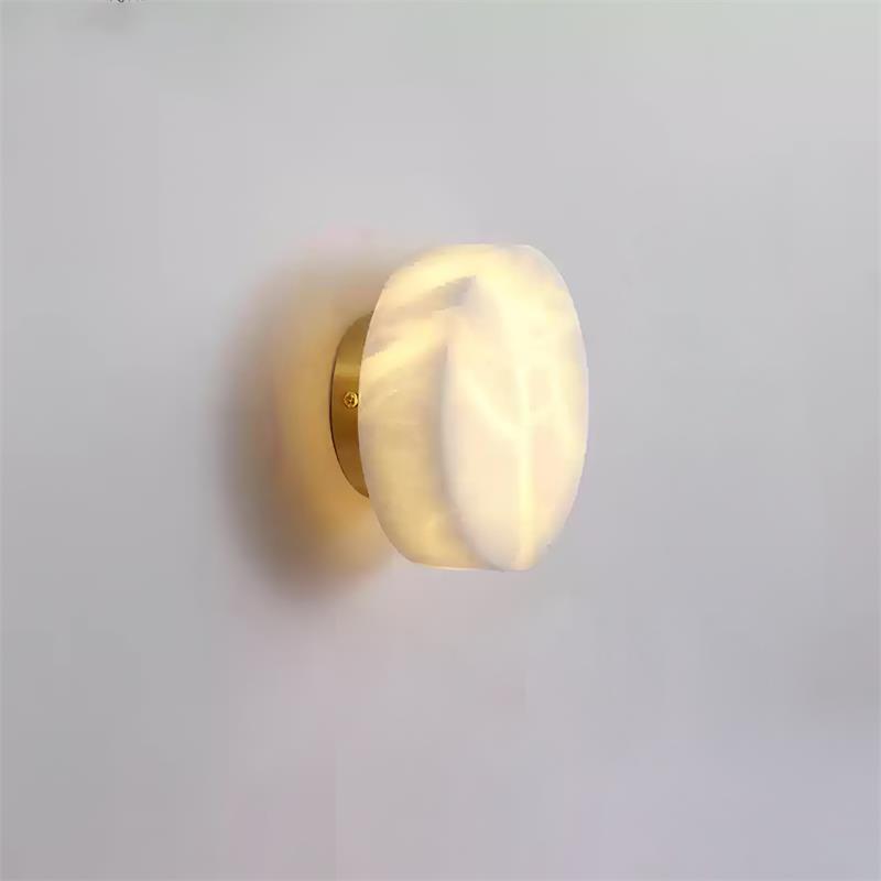 Glim Modern Minimalist Brass Metal Alabaster Wall Lamp - Letslighting
