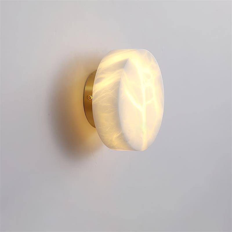 Glim Modern Minimalist Brass Metal Alabaster Wall Lamp - Letslighting