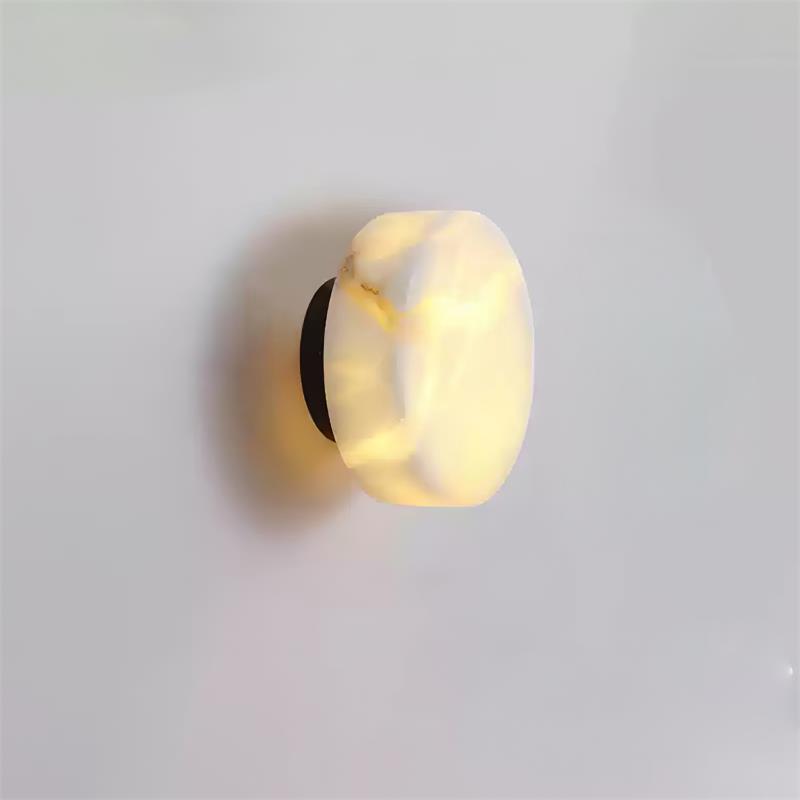Glim Modern Minimalist Brass Metal Alabaster Wall Lamp - Letslighting